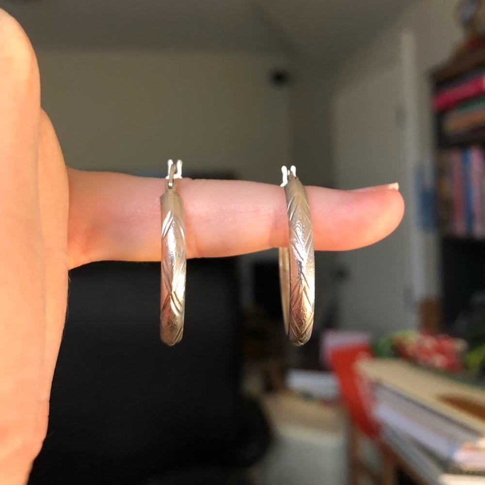 Silver hoop earrings